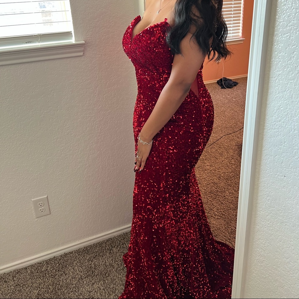 Red Atiana’s Botique Prom Dress - Picture 3 of 9